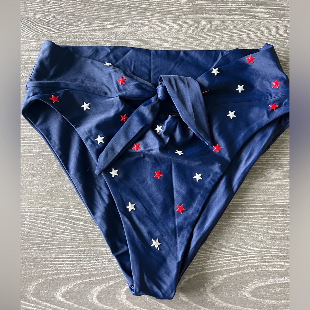 Beach Riot Patriotic High waisted swim bottoms, size large